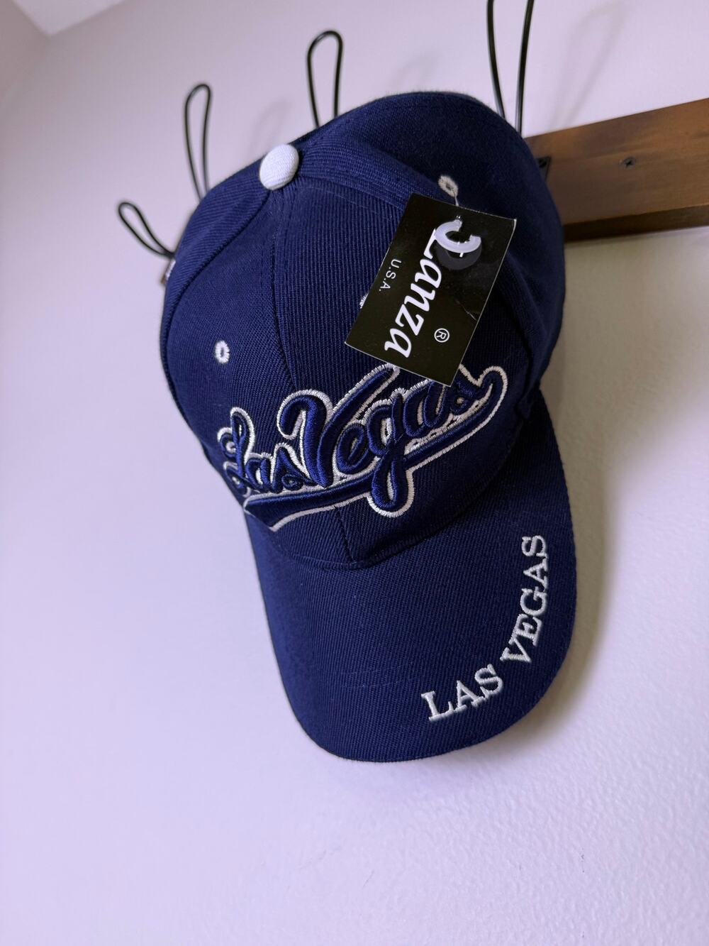 New Lonza Las Vegas Embroidered Baseball Cap Hat Navy Blue Adjustable USA